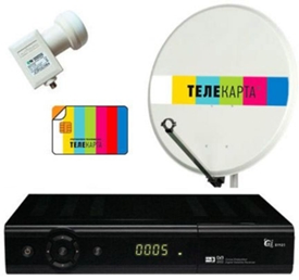 комплект Телекарта ТВ спутниковое комплект Телекарта ТВ спутниковое